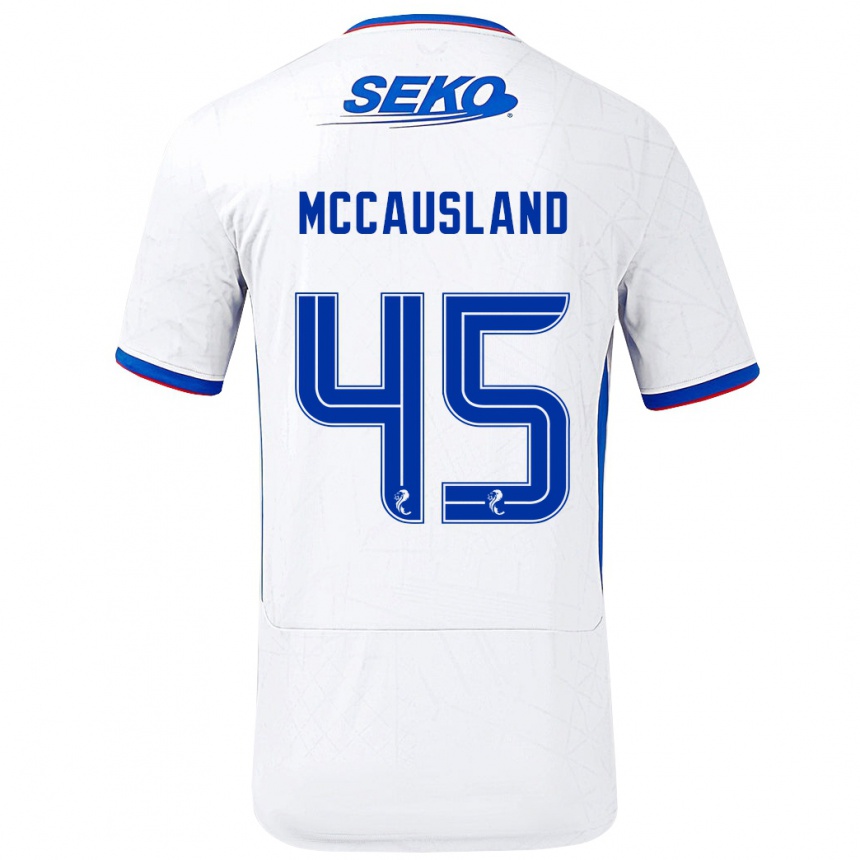 Vyrai Ross Mccausland #45 Balta Mėlyna Išvykos Marškinėliai 2024/25 T-Shirt