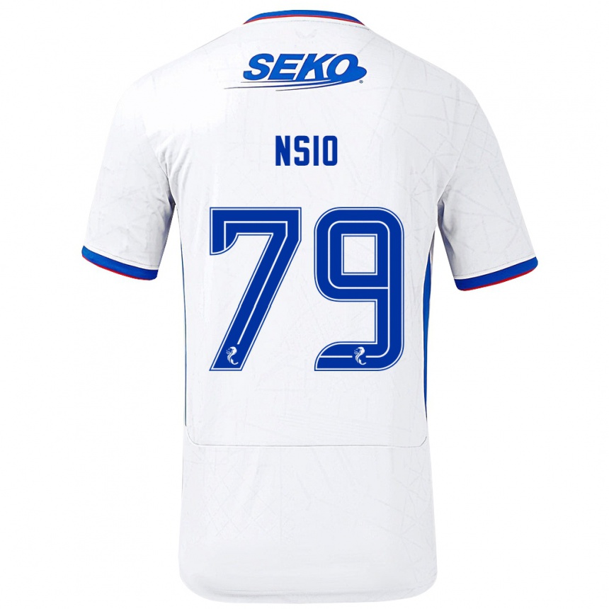 Vyrai Paul Nsio #79 Balta Mėlyna Išvykos Marškinėliai 2024/25 T-Shirt