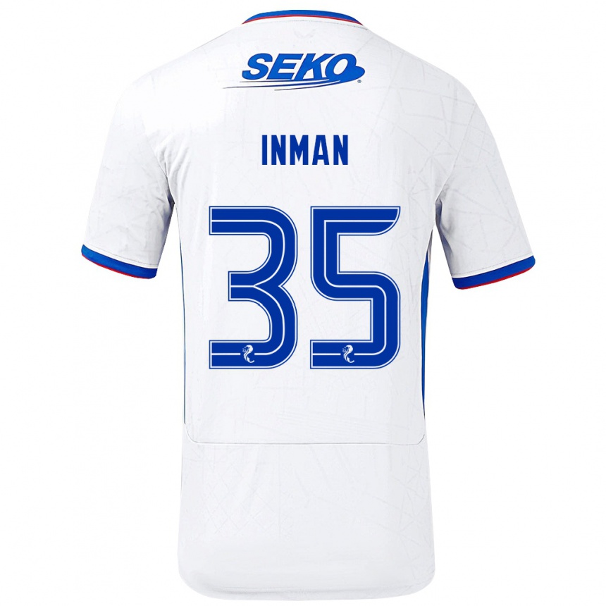 Vyrai Lucy Inman #35 Balta Mėlyna Išvykos Marškinėliai 2024/25 T-Shirt