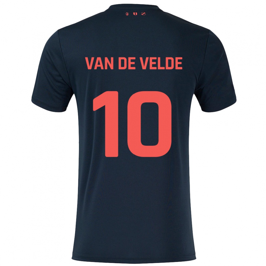 Vyrai Senne Van De Velde #10 Juoda Raudona Išvykos Marškinėliai 2024/25 T-Shirt