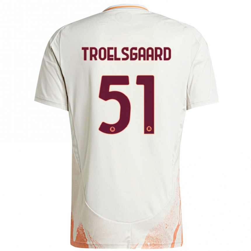 Vyrai Sanne Troelsgaard #51 Kreminė Balta Oranžinė Išvykos Marškinėliai 2024/25 T-Shirt