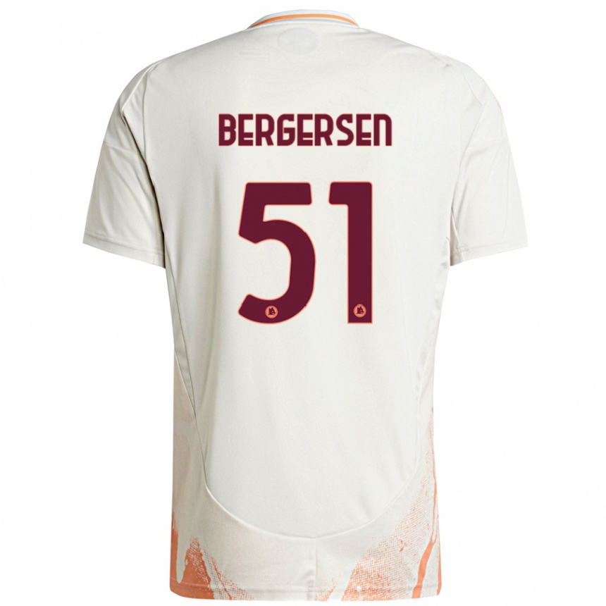 Vyrai Mina Bergersen #51 Kreminė Balta Oranžinė Išvykos Marškinėliai 2024/25 T-Shirt