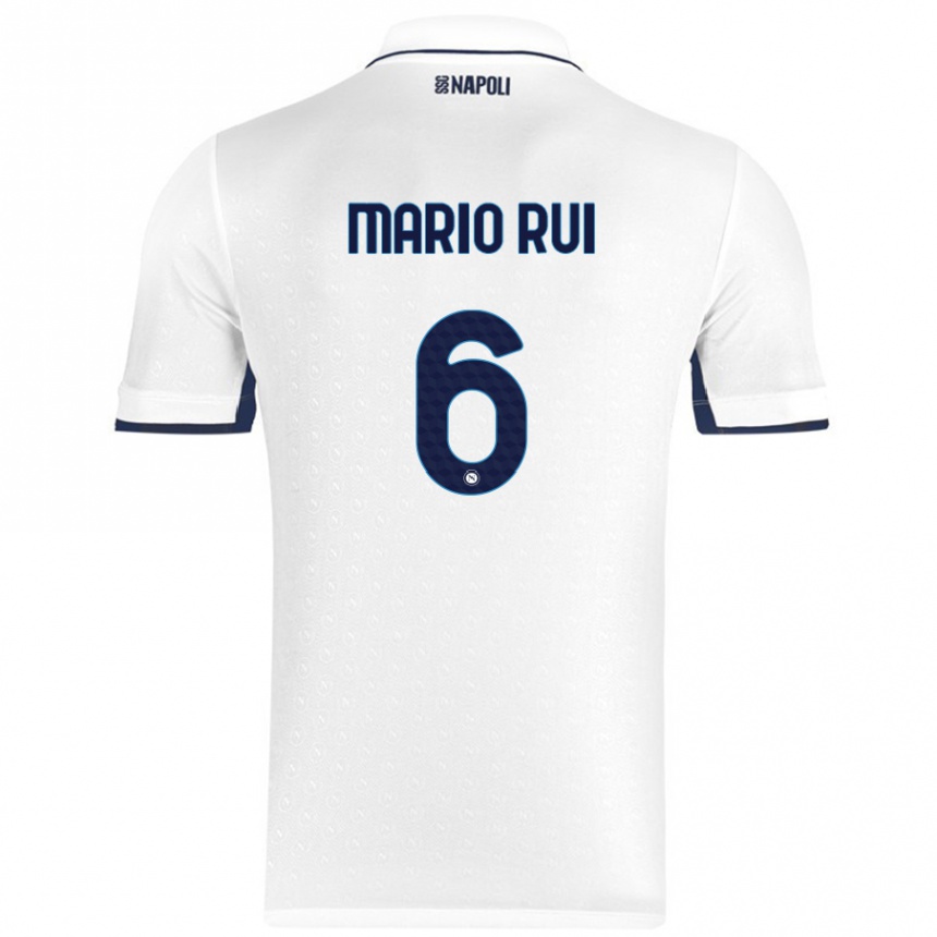 Vyrai Mario Rui #6 Balta Karališka Mėlyna Išvykos Marškinėliai 2024/25 T-Shirt