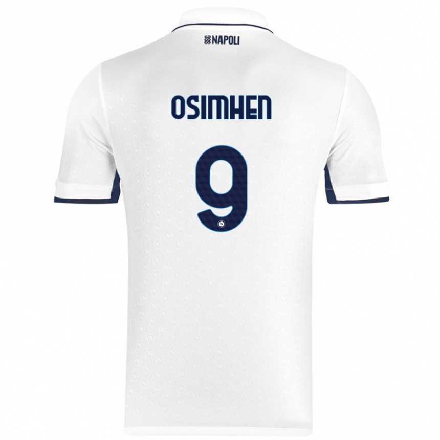 Vyrai Victor Osimhen #9 Balta Karališka Mėlyna Išvykos Marškinėliai 2024/25 T-Shirt