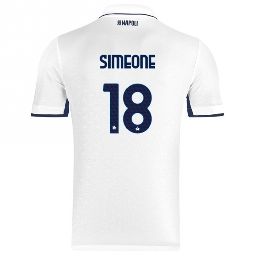 Vyrai Giovanni Simeone #18 Balta Karališka Mėlyna Išvykos Marškinėliai 2024/25 T-Shirt