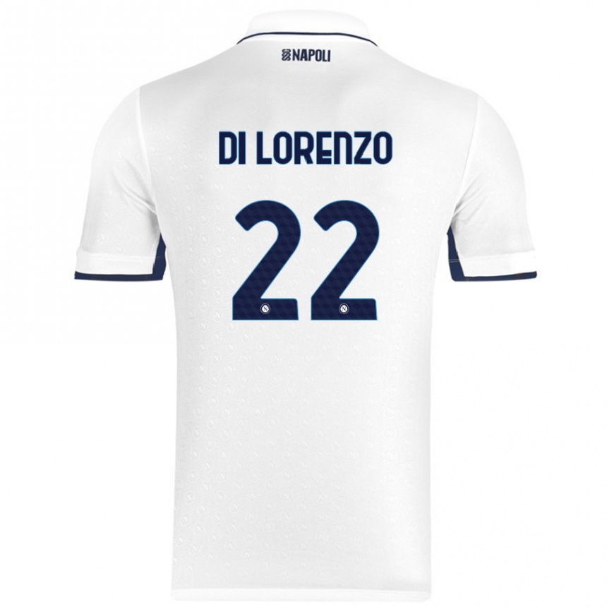 Vyrai Giovanni Di Lorenzo #22 Balta Karališka Mėlyna Išvykos Marškinėliai 2024/25 T-Shirt