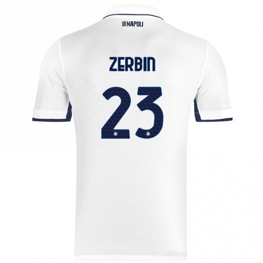 Vyrai Alessio Zerbin #23 Balta Karališka Mėlyna Išvykos Marškinėliai 2024/25 T-Shirt