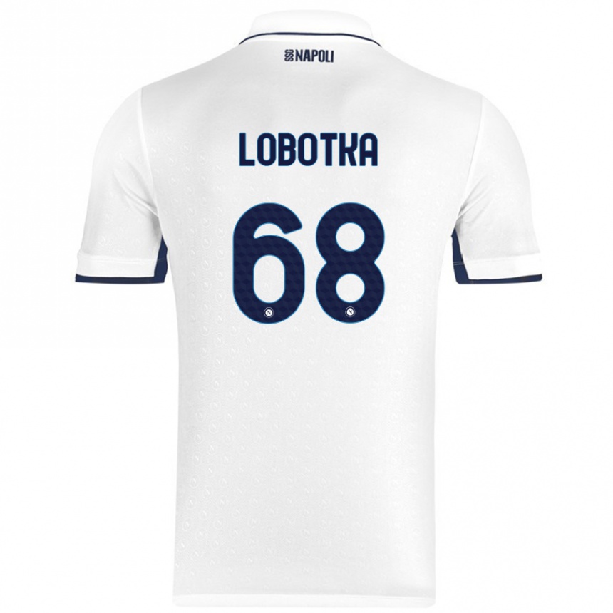 Vyrai Stanislav Lobotka #68 Balta Karališka Mėlyna Išvykos Marškinėliai 2024/25 T-Shirt