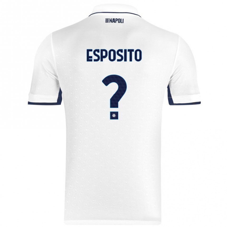 Vyrai Mattia Esposito #0 Balta Karališka Mėlyna Išvykos Marškinėliai 2024/25 T-Shirt