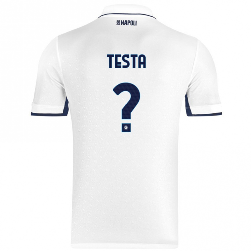 Vyrai Vincenzo Testa #0 Balta Karališka Mėlyna Išvykos Marškinėliai 2024/25 T-Shirt