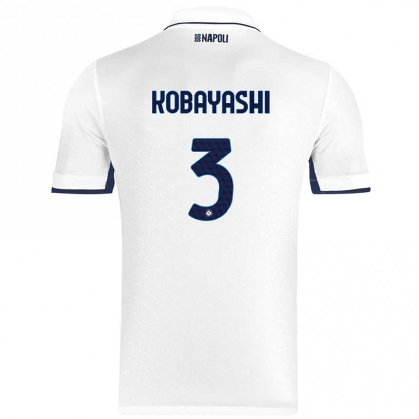 Vyrai Miharu Kobayashi #3 Balta Karališka Mėlyna Išvykos Marškinėliai 2024/25 T-Shirt