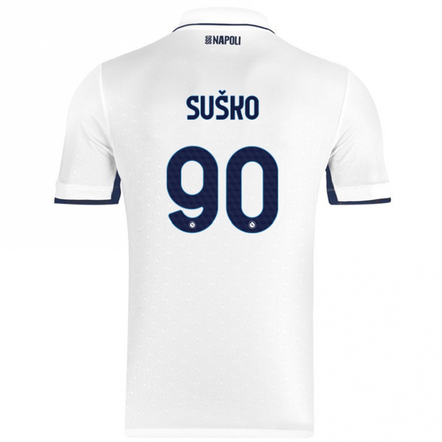 Vyrai Daniel Suško #90 Balta Karališka Mėlyna Išvykos Marškinėliai 2024/25 T-Shirt