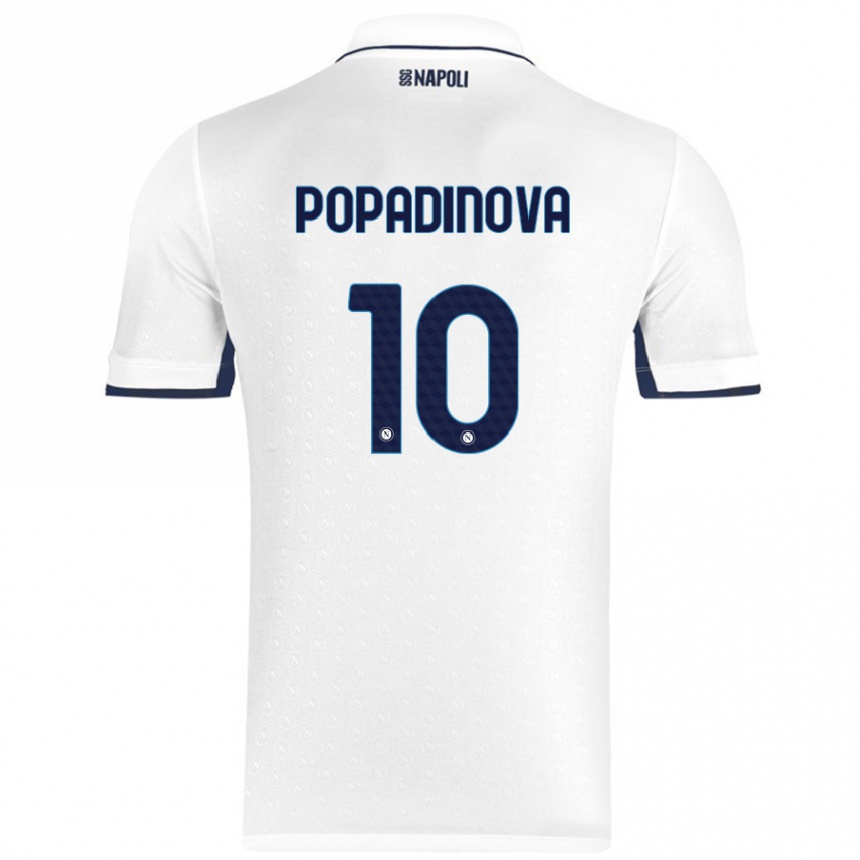 Vyrai Evdokiya Popadinova #10 Balta Karališka Mėlyna Išvykos Marškinėliai 2024/25 T-Shirt