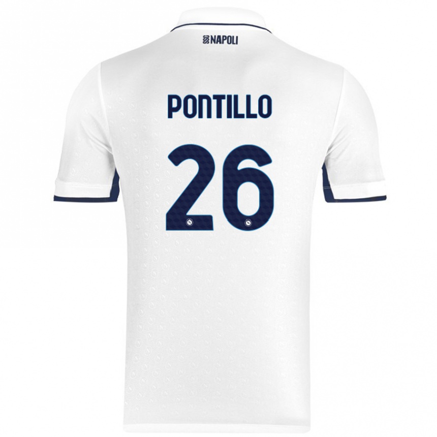 Vyrai Pasquale Pontillo #26 Balta Karališka Mėlyna Išvykos Marškinėliai 2024/25 T-Shirt