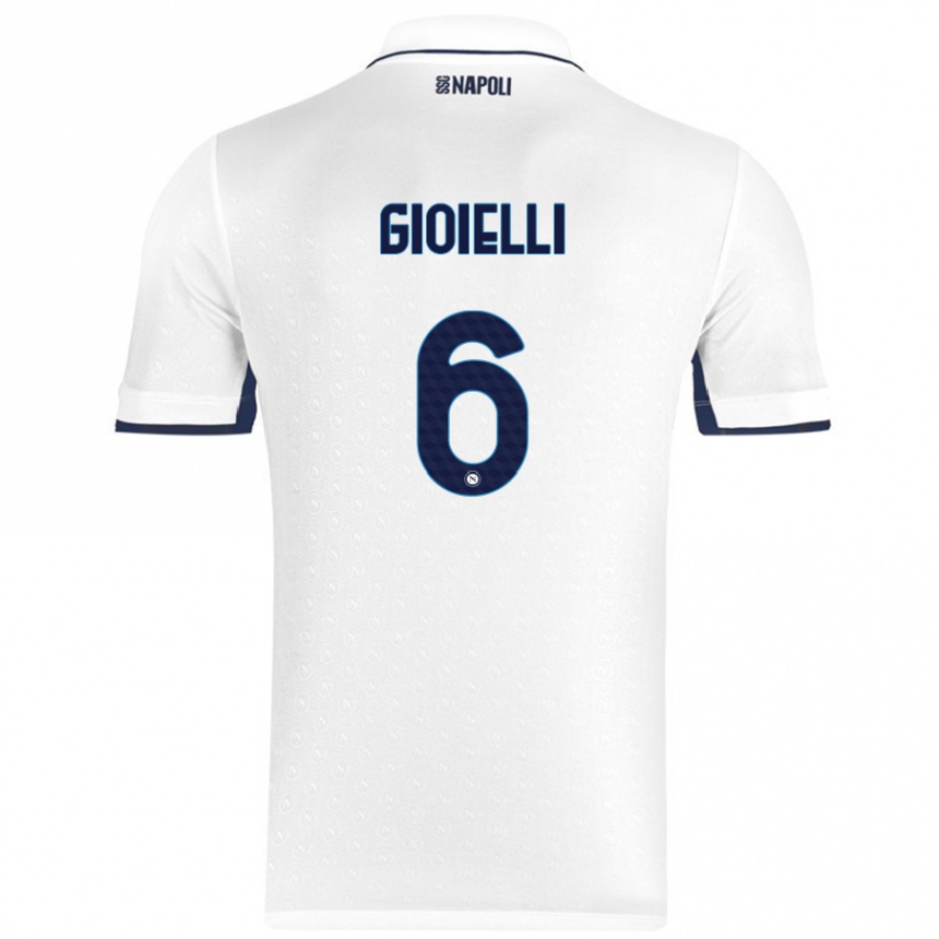 Vyrai Francesco Pio Gioielli #6 Balta Karališka Mėlyna Išvykos Marškinėliai 2024/25 T-Shirt