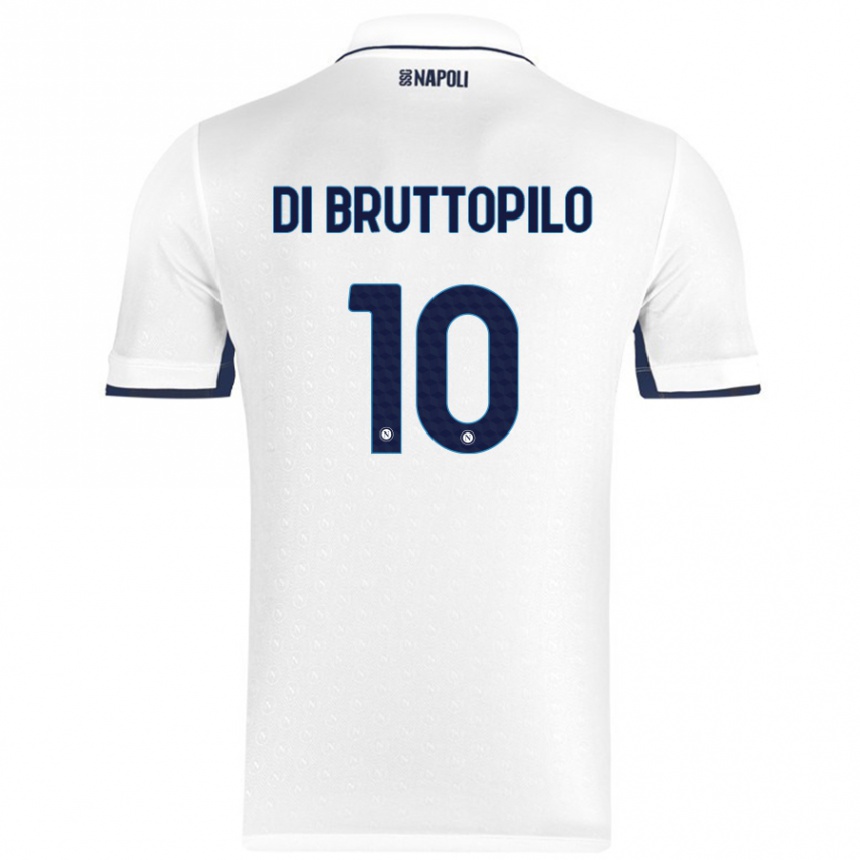 Vyrai Giuseppe Ambrosino Di Bruttopilo #10 Balta Karališka Mėlyna Išvykos Marškinėliai 2024/25 T-Shirt