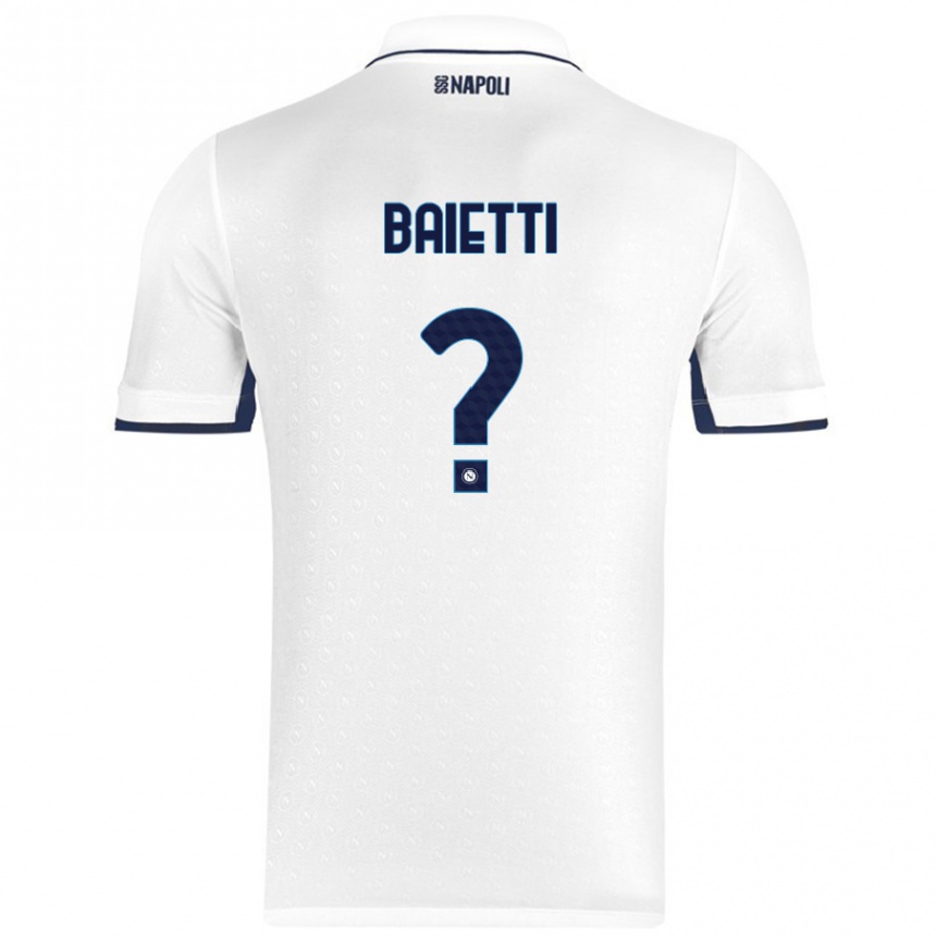 Vyrai Francesco Baietti #0 Balta Karališka Mėlyna Išvykos Marškinėliai 2024/25 T-Shirt