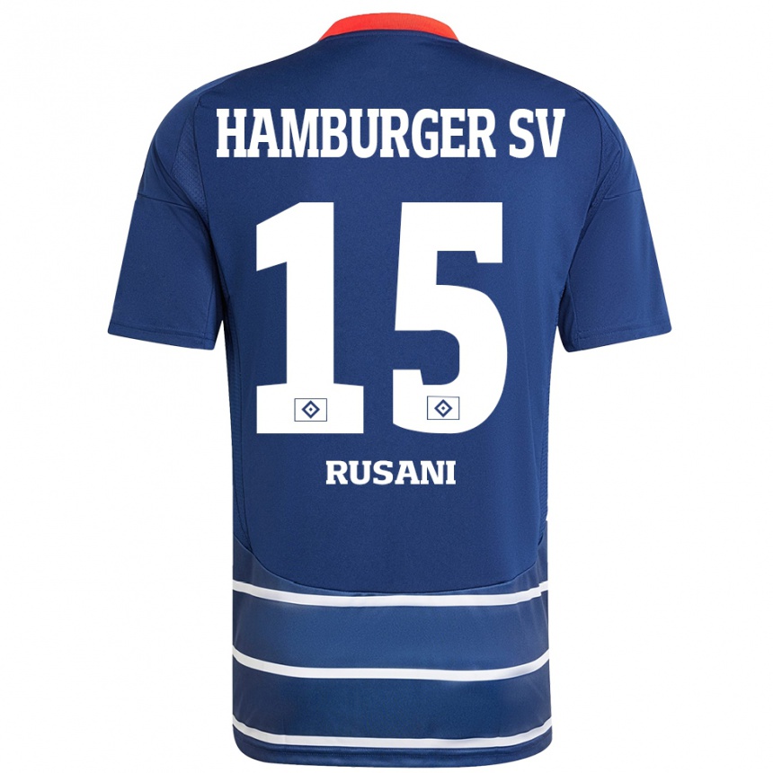 Vyrai Yasin Rusani #15 Tamsiai Mėlyna Išvykos Marškinėliai 2024/25 T-Shirt