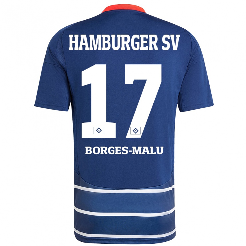 Vyrai Louis Borges-Malu #17 Tamsiai Mėlyna Išvykos Marškinėliai 2024/25 T-Shirt