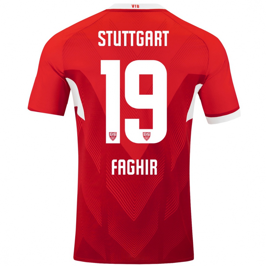 Vyrai Wahid Faghir #19 Raudona Balta Išvykos Marškinėliai 2024/25 T-Shirt