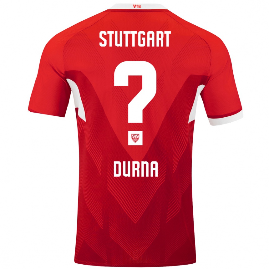 Vyrai Tuncay Durna #0 Raudona Balta Išvykos Marškinėliai 2024/25 T-Shirt