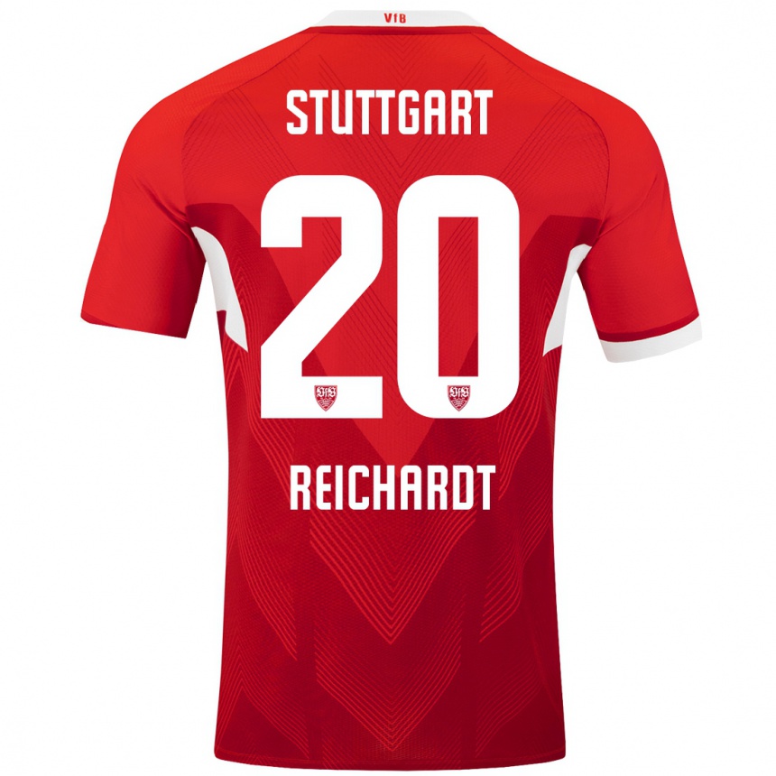 Vyrai Leon Reichardt #20 Raudona Balta Išvykos Marškinėliai 2024/25 T-Shirt