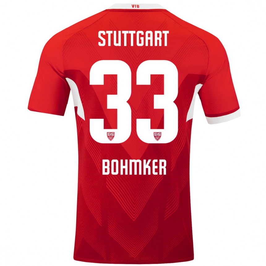 Vyrai Finn Böhmker #33 Raudona Balta Išvykos Marškinėliai 2024/25 T-Shirt