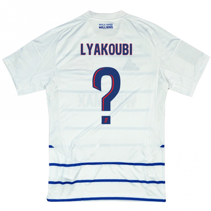 Vyrai Oussama Lyakoubi #0 Balta Mėlyna Išvykos Marškinėliai 2024/25 T-Shirt