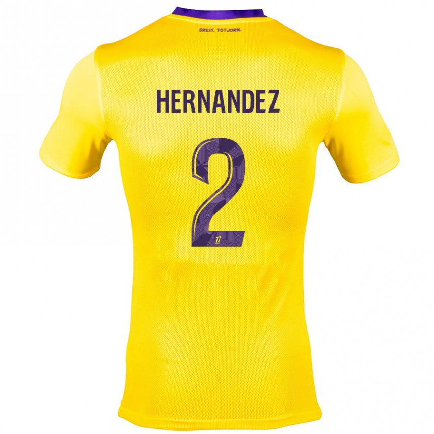 Vyrai Lucie Hernandez #2 Geltona Violetinė Išvykos Marškinėliai 2024/25 T-Shirt