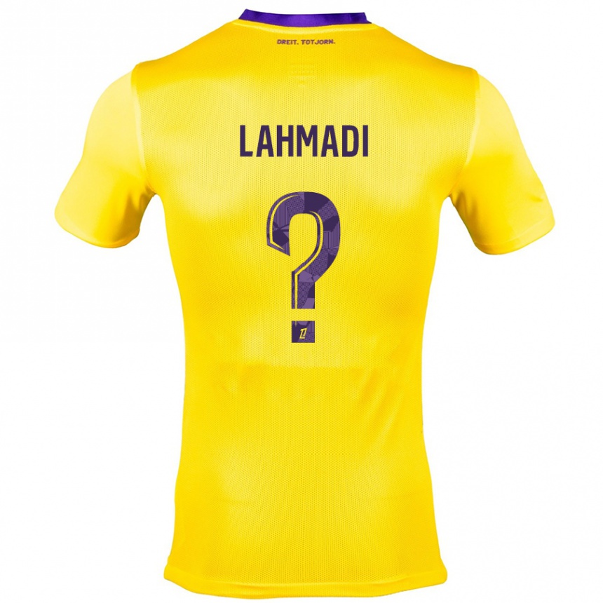 Vyrai Noah Lahmadi #0 Geltona Violetinė Išvykos Marškinėliai 2024/25 T-Shirt