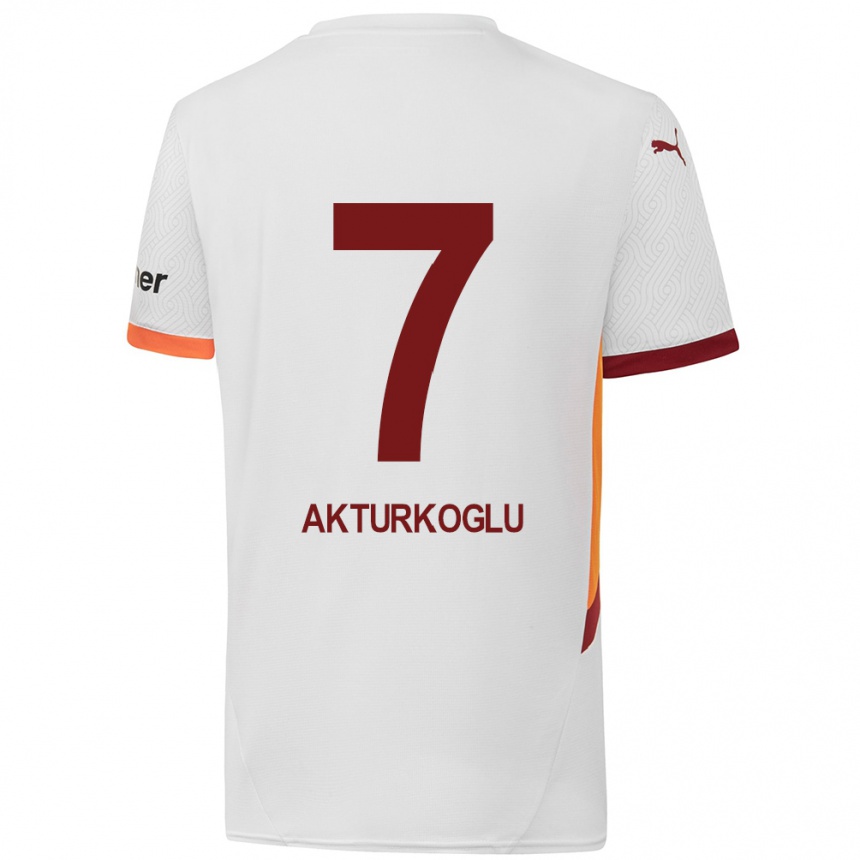 Vyrai Kerem Aktürkoğlu #7 Balta Geltona Raudona Išvykos Marškinėliai 2024/25 T-Shirt