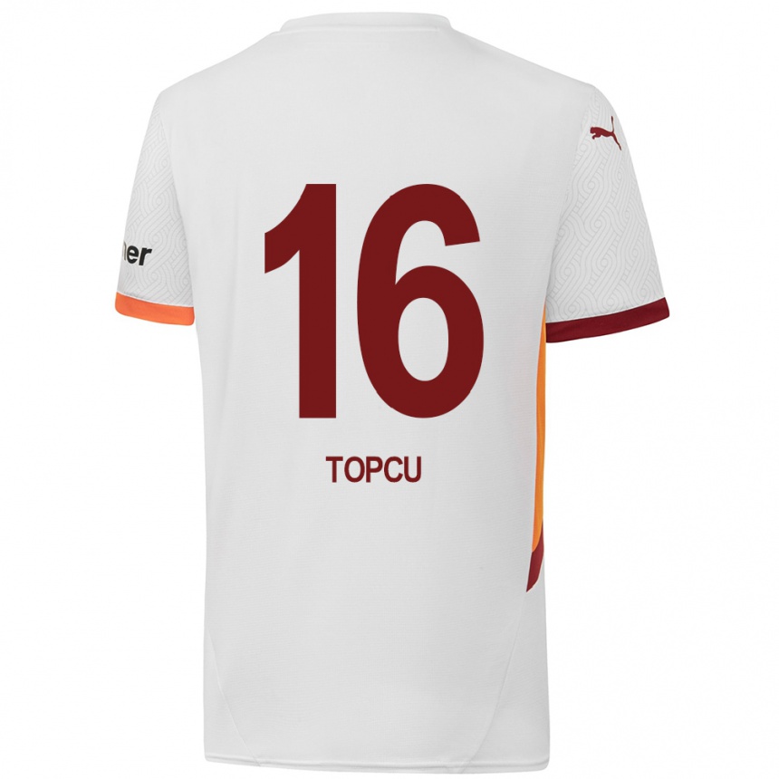 Vyrai Ebru Topçu #16 Balta Geltona Raudona Išvykos Marškinėliai 2024/25 T-Shirt