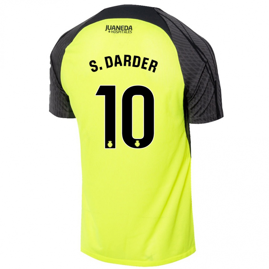 Vyrai Sergi Darder #10 Fluorescencinė Žalia Juoda Išvykos Marškinėliai 2024/25 T-Shirt