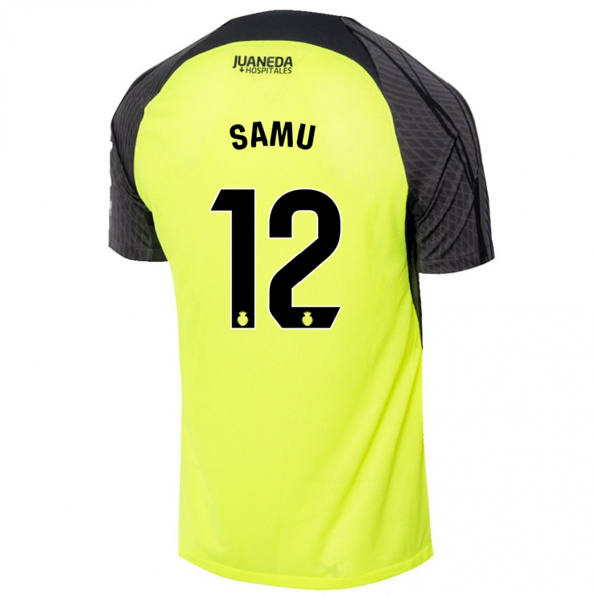 Vyrai Samú Costa #12 Fluorescencinė Žalia Juoda Išvykos Marškinėliai 2024/25 T-Shirt