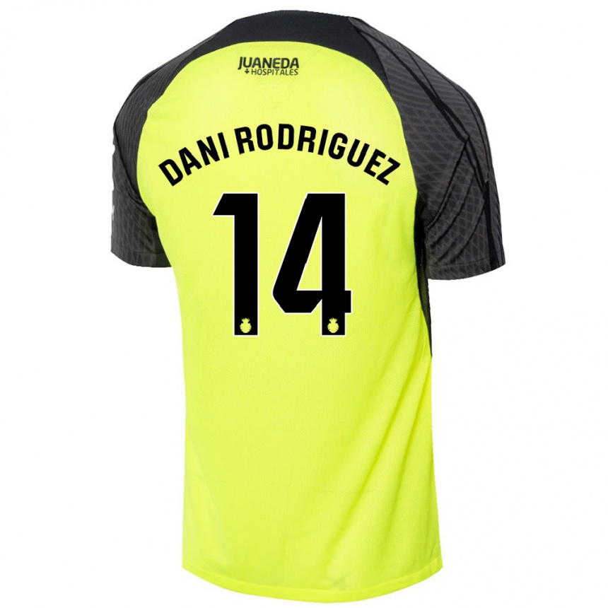 Vyrai Dani Rodríguez #14 Fluorescencinė Žalia Juoda Išvykos Marškinėliai 2024/25 T-Shirt