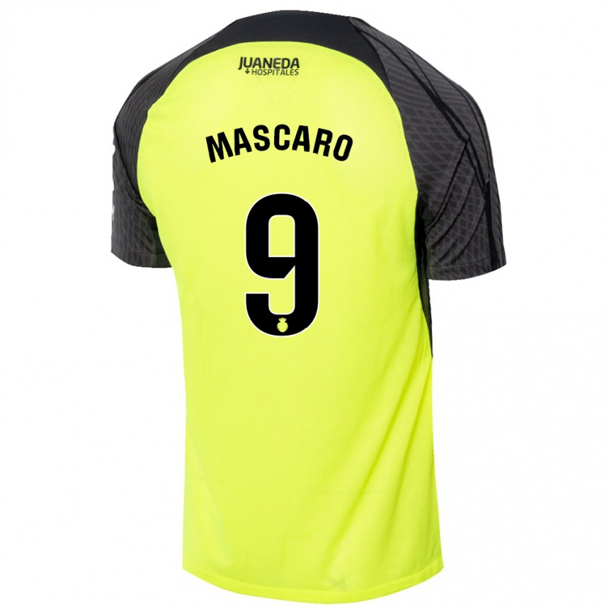 Vyrai Pau Mascaró #9 Fluorescencinė Žalia Juoda Išvykos Marškinėliai 2024/25 T-Shirt