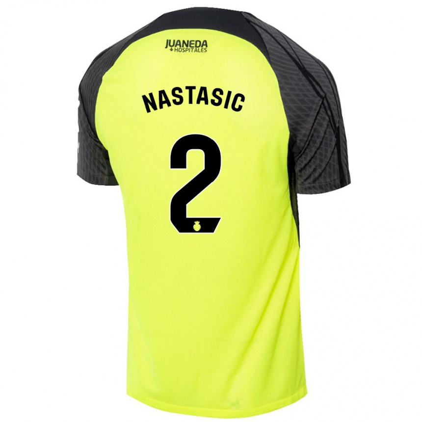 Vyrai Matija Nastasic #2 Fluorescencinė Žalia Juoda Išvykos Marškinėliai 2024/25 T-Shirt