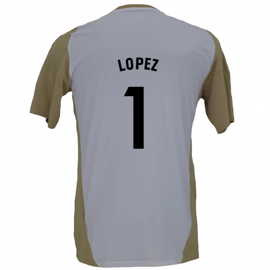 Vyrai Luis López #1 Ruda Balta Išvykos Marškinėliai 2024/25 T-Shirt