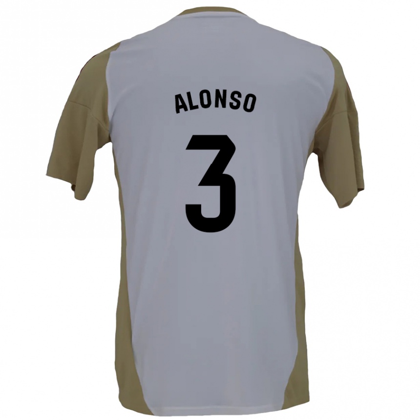 Vyrai Julio Alonso #3 Ruda Balta Išvykos Marškinėliai 2024/25 T-Shirt