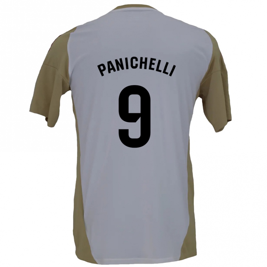 Vyrai Joaquín Panichelli #9 Ruda Balta Išvykos Marškinėliai 2024/25 T-Shirt