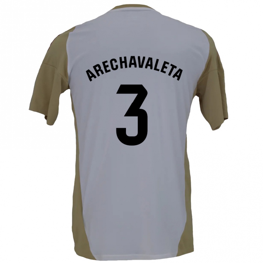 Vyrai Jorge Arechavaleta #3 Ruda Balta Išvykos Marškinėliai 2024/25 T-Shirt