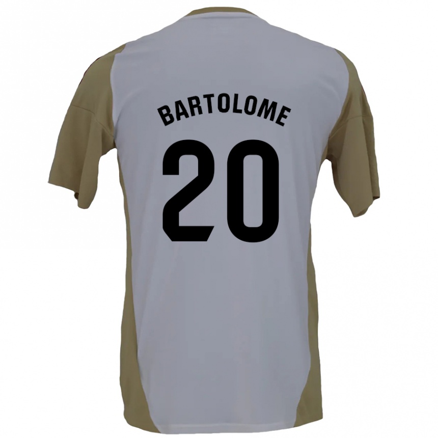 Vyrai Diego Bartolomé #20 Ruda Balta Išvykos Marškinėliai 2024/25 T-Shirt