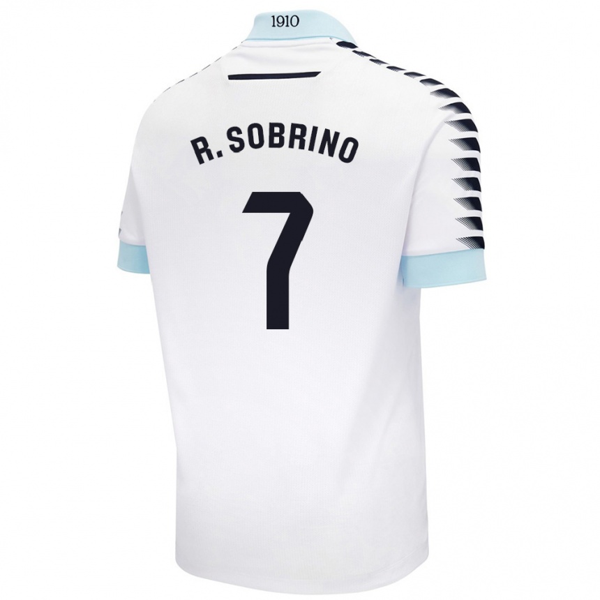 Vyrai Rubén Sobrino #7 Balta Mėlyna Išvykos Marškinėliai 2024/25 T-Shirt