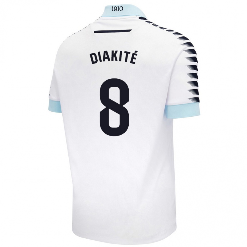 Vyrai Moussa Diakité #8 Balta Mėlyna Išvykos Marškinėliai 2024/25 T-Shirt