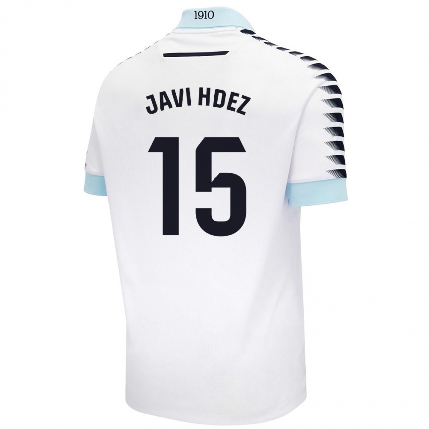 Vyrai Javi Hernández #15 Balta Mėlyna Išvykos Marškinėliai 2024/25 T-Shirt