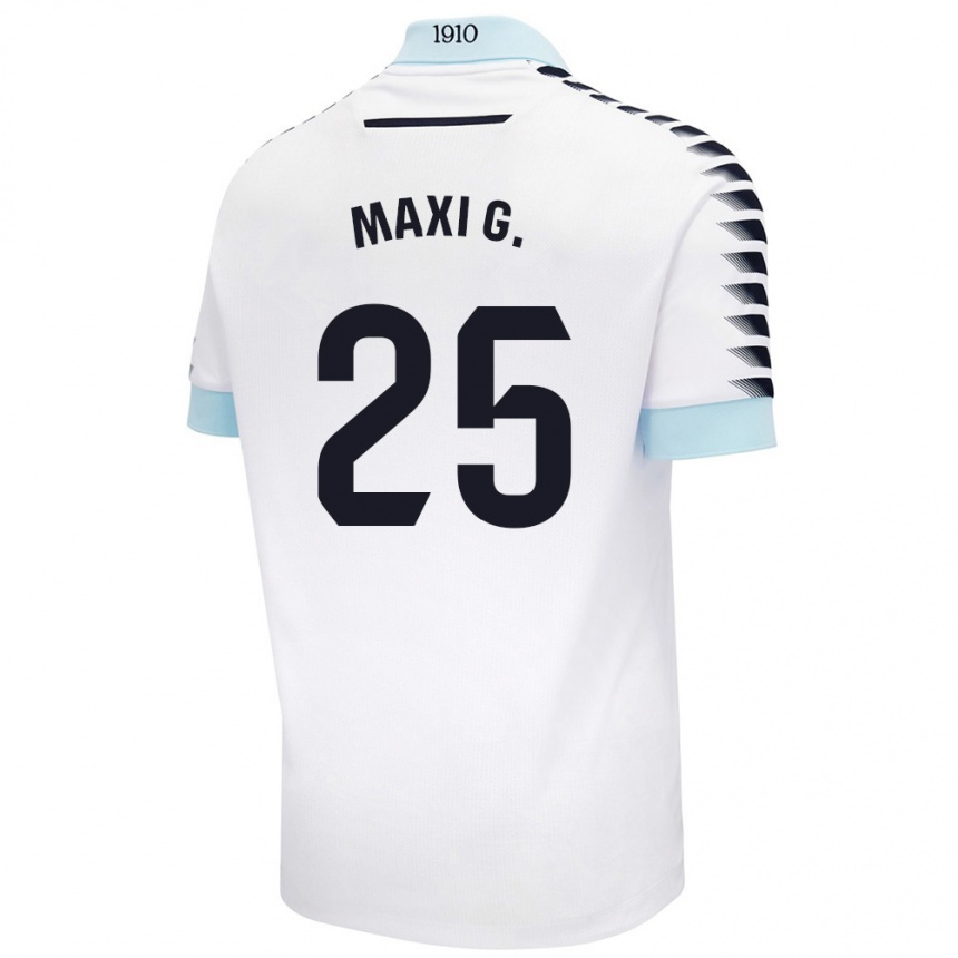 Vyrai Maxi Gómez #25 Balta Mėlyna Išvykos Marškinėliai 2024/25 T-Shirt