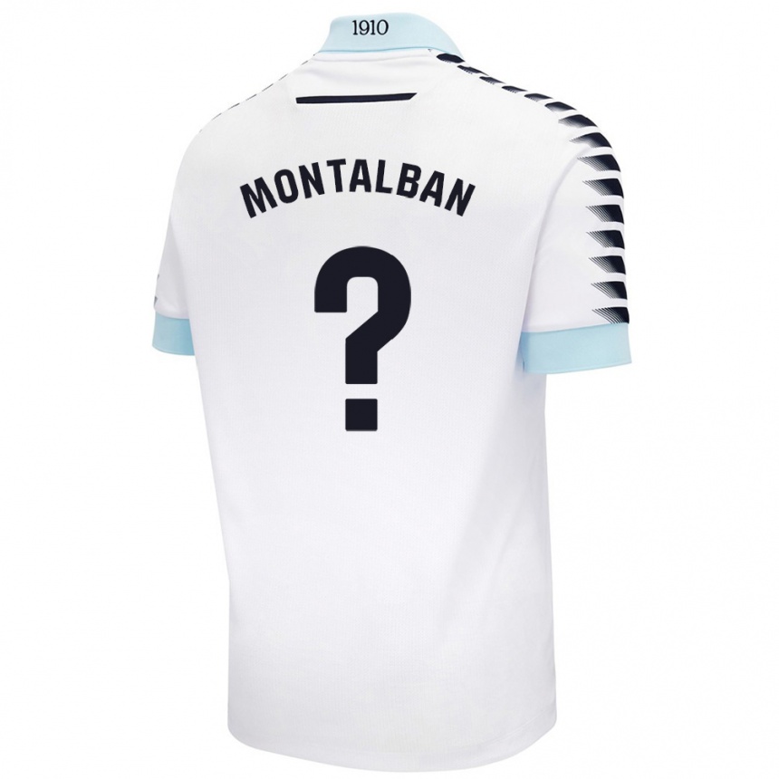 Vyrai Sergio Montalbán #0 Balta Mėlyna Išvykos Marškinėliai 2024/25 T-Shirt