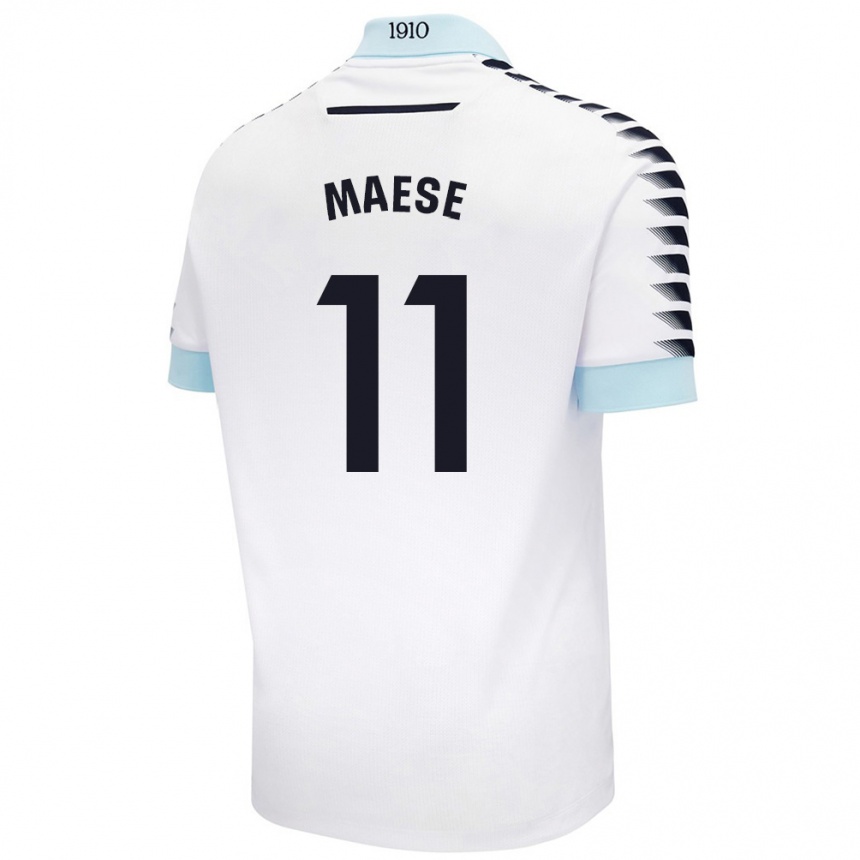 Vyrai María Del Carmen Maese Gaitán #11 Balta Mėlyna Išvykos Marškinėliai 2024/25 T-Shirt