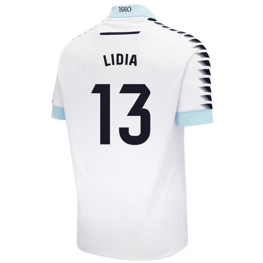 Vyrai Lidia Rincón García #13 Balta Mėlyna Išvykos Marškinėliai 2024/25 T-Shirt