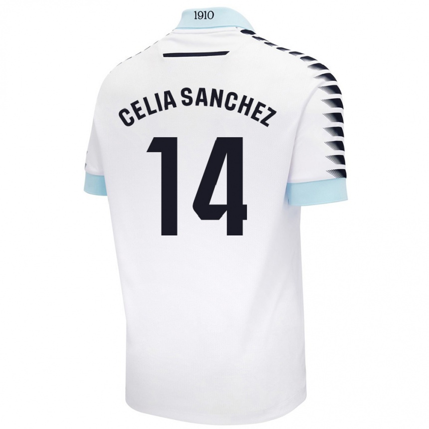 Vyrai Celia Sánchez García #14 Balta Mėlyna Išvykos Marškinėliai 2024/25 T-Shirt